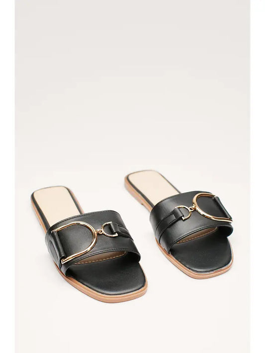 Buckle Strap Slider Sandals