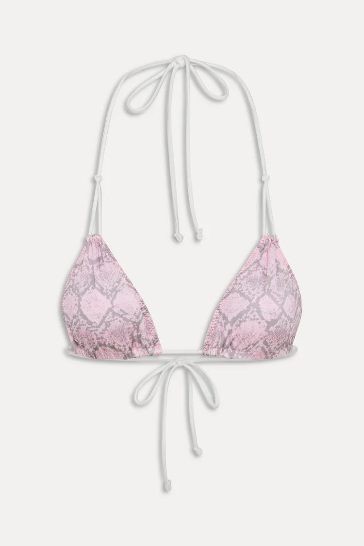 Ari Reversible Satin Bikini Top & Dove Reversible Satin Bikini Bottom