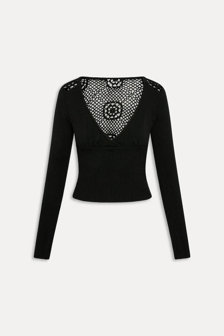 Arlo Crochet Knit Sweater & Crochet Mini Skirt