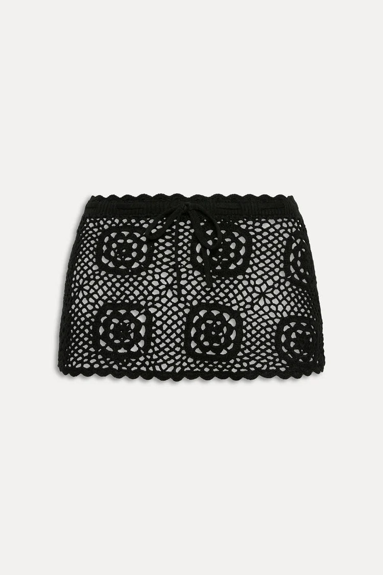 Arlo Crochet Knit Sweater & Crochet Mini Skirt