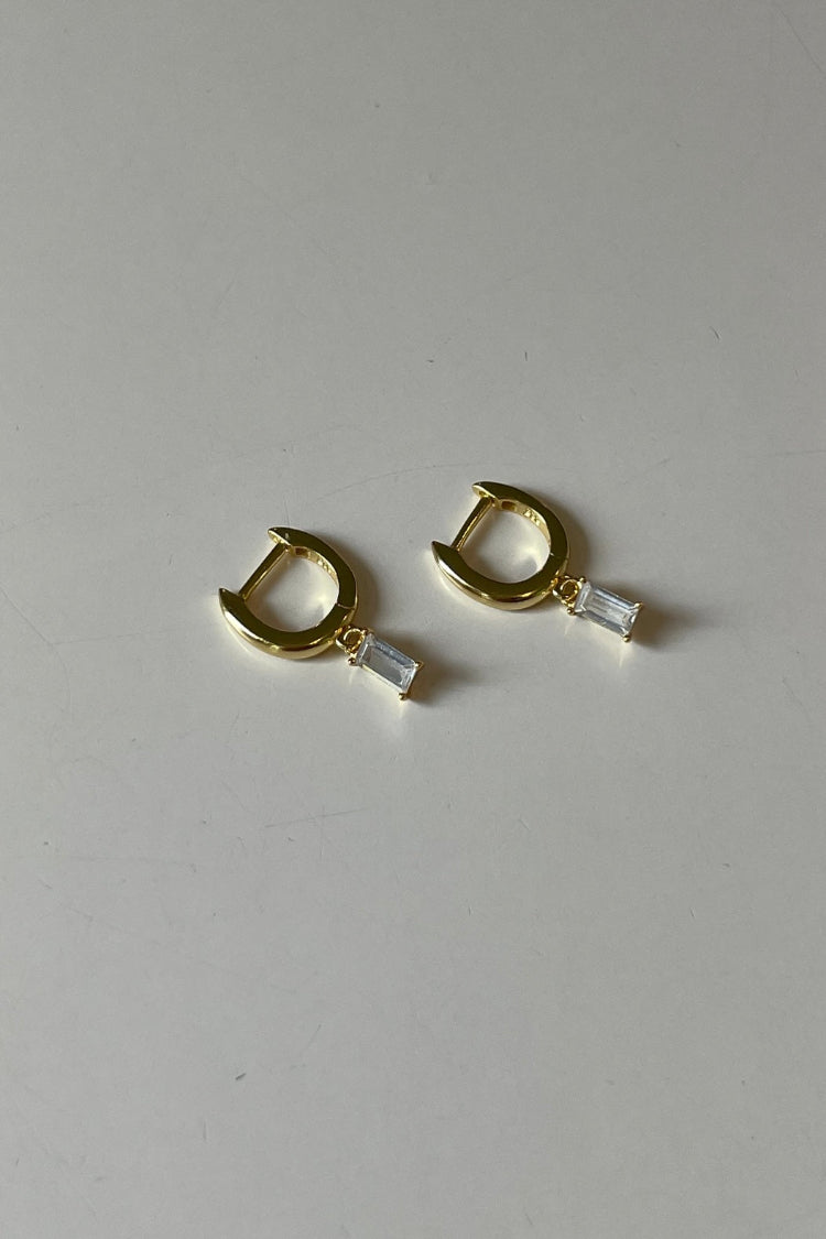 Dainty Diamond Drop Hoops