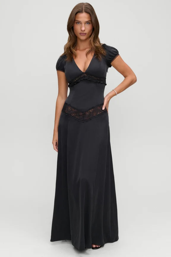 x Devon Lee Carlson Girl Next Door Silk Maxi Dress