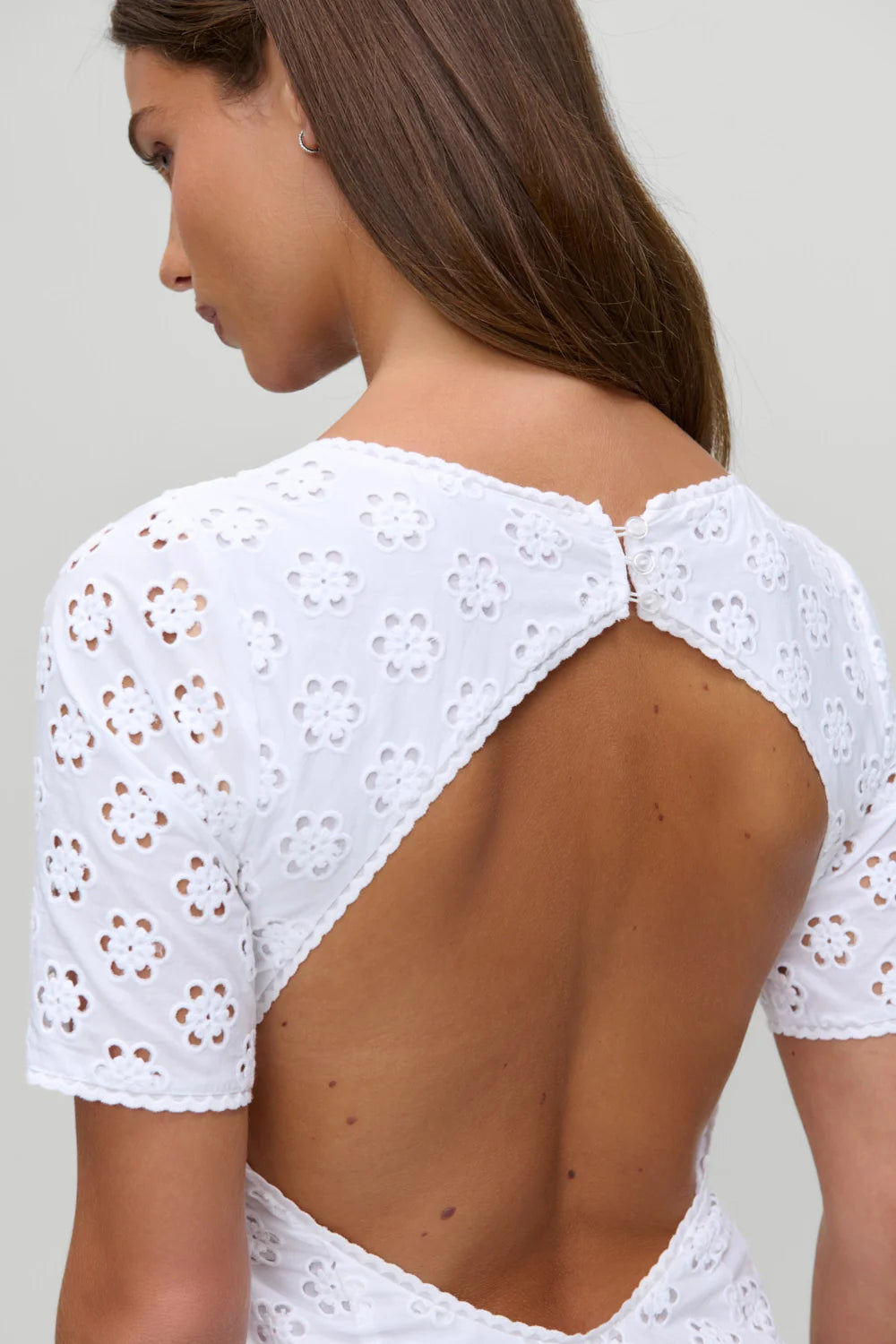 x Devon Lee Carlson Lee Eyelet Mini Dress
