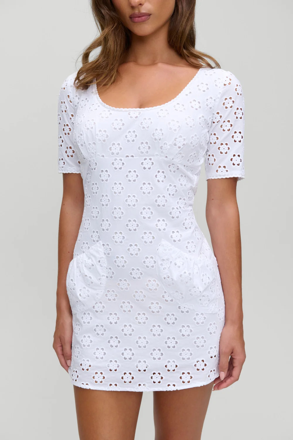 x Devon Lee Carlson Lee Eyelet Mini Dress