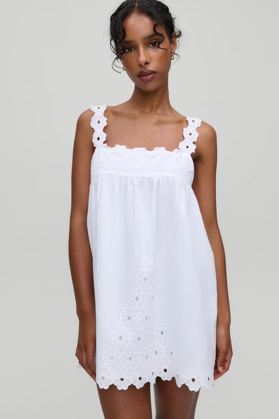 x Devon Lee Carlson Sky Cotton Babydoll Dress
