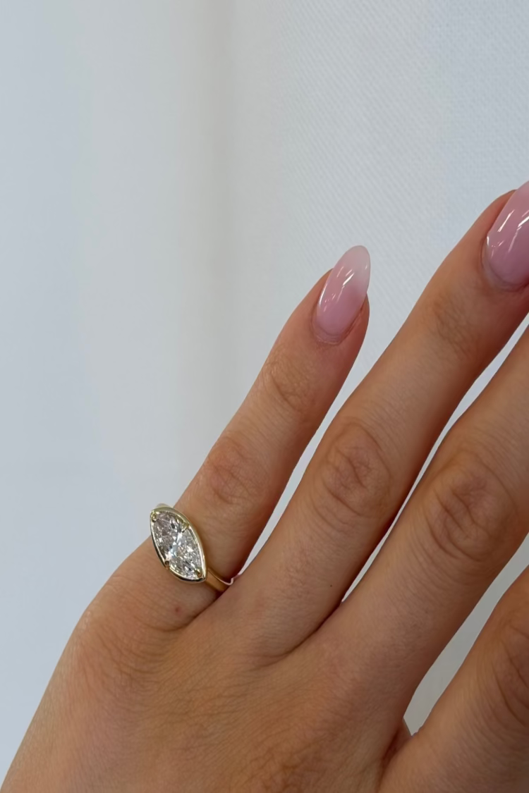 Marquise pinky ring