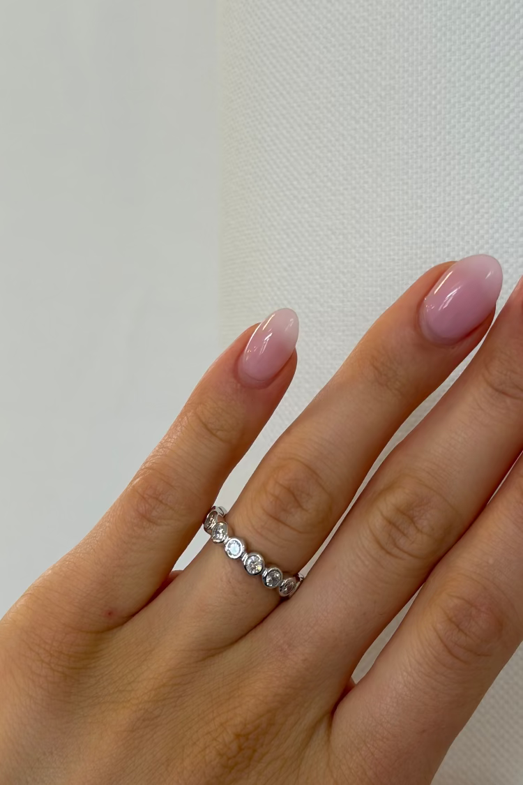 Clear Round Diamond Eternity Ring