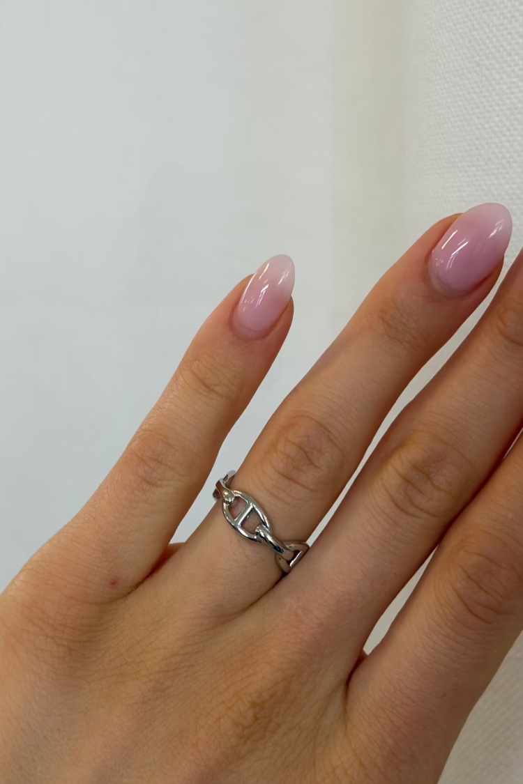Silver Hermes Chain Ring