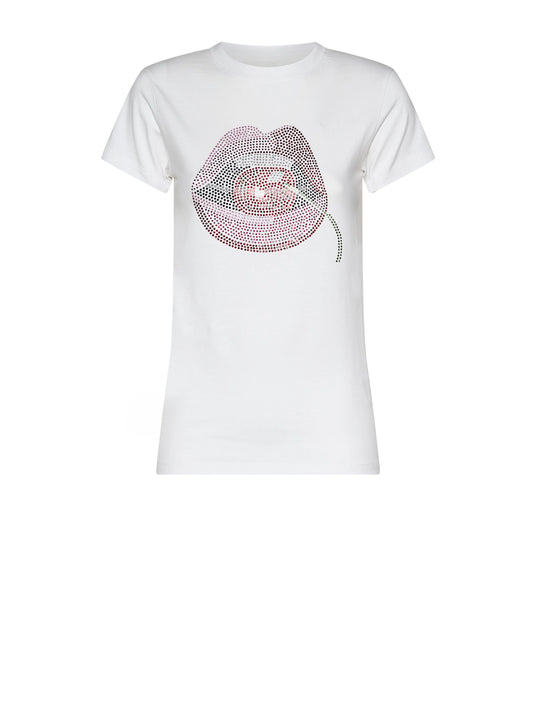 T-shirt with iconic motif and graphic decoration
