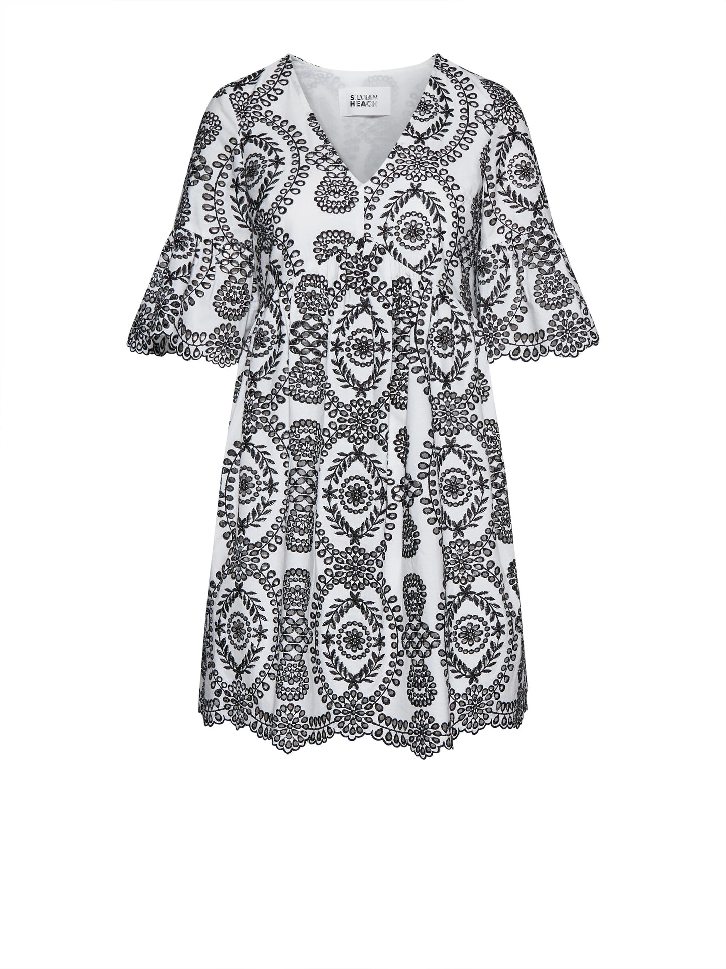 Dress with Graphic Pattern and Sophisticated Details