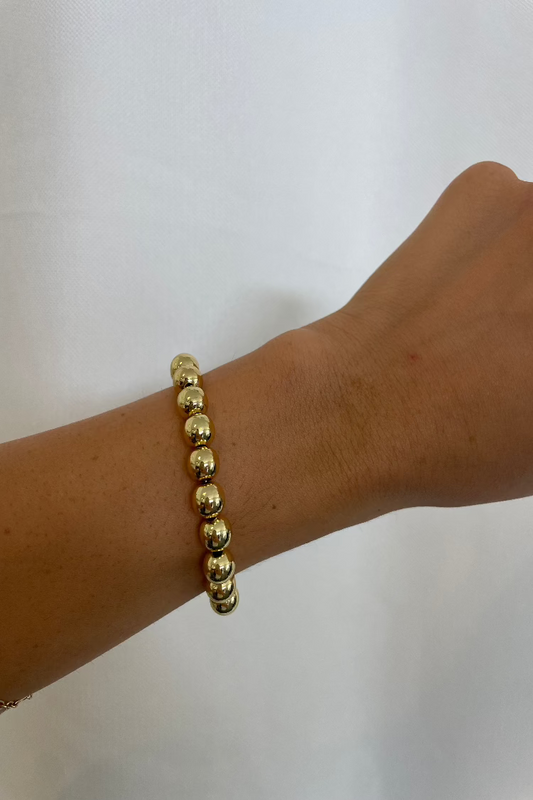 Gold Beaded Stretch Bracelet