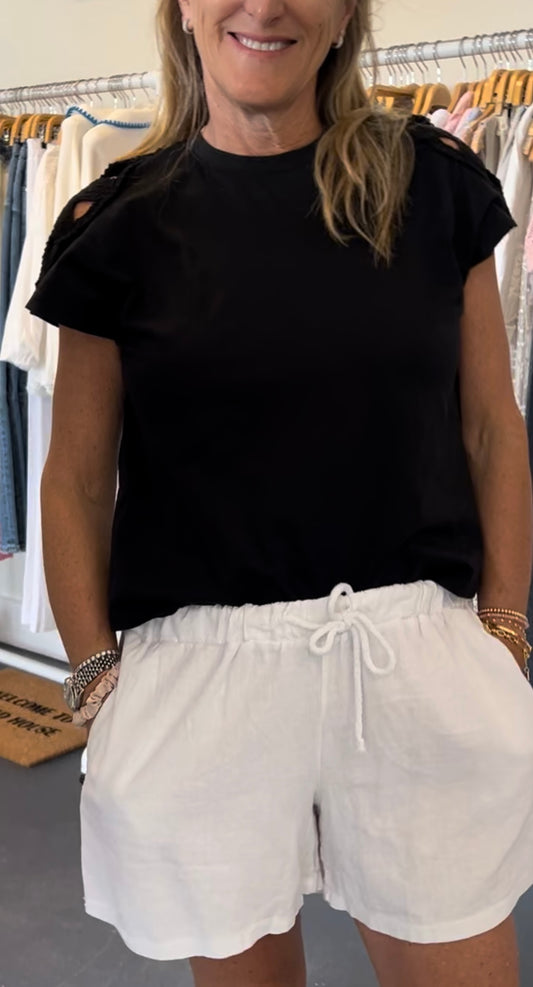 Embroidered Sleeve Tee