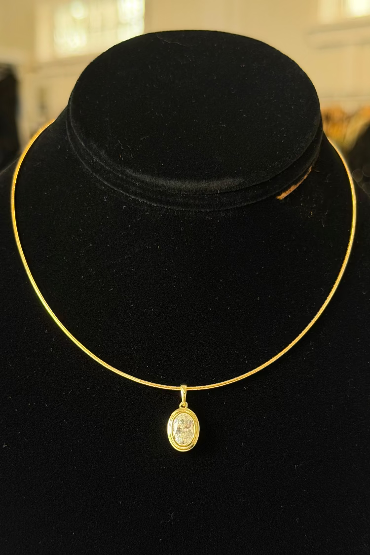 Oval Bezel Pendant (sold seperatley from Cord Chain)