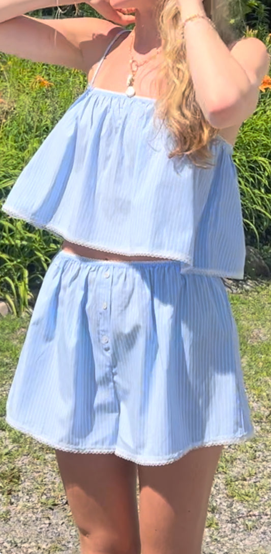 Striped Poplin Cami Set