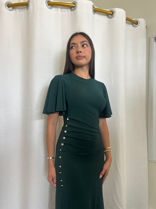Cinch Button Midi Dress