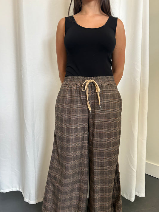 Brown Plaid Pant