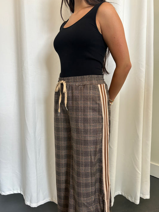 Brown Plaid Pant