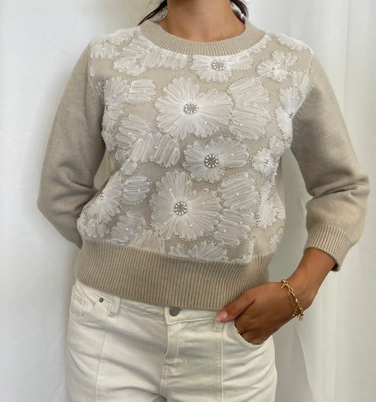 Flora Crop Sleeve Sweater