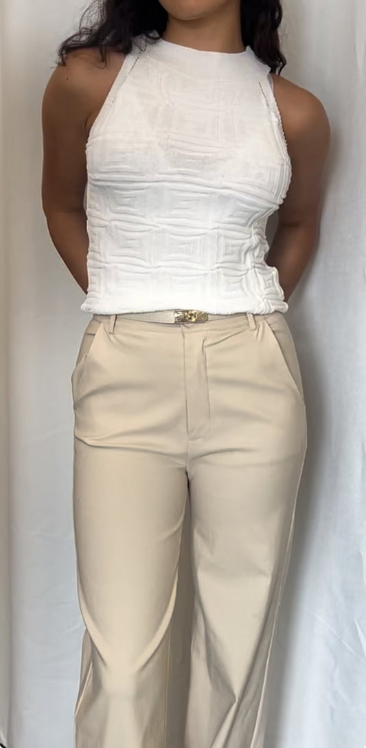 Textured Mock Neck Tank