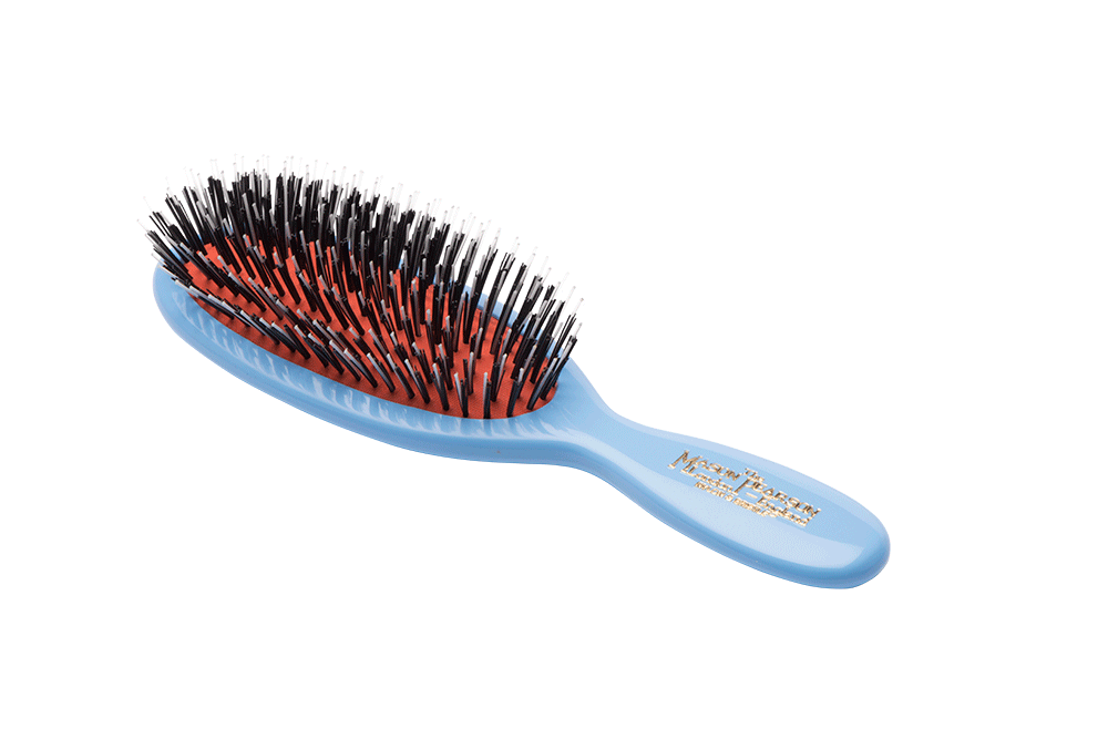 Blue Mixed Pocket Bristle & Nylon Hairbrush