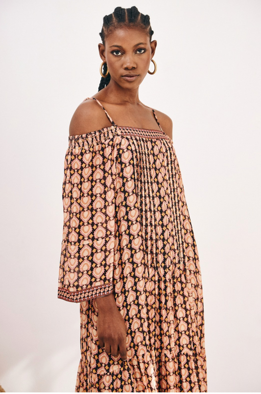 Floral Maxi Dress Drop Shoulder