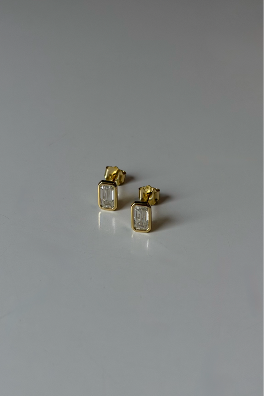 Square Bezel Diamond Studs
