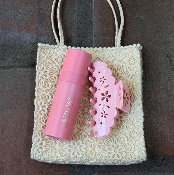 Big Effing Clip in Rose Fleur Eyelet
