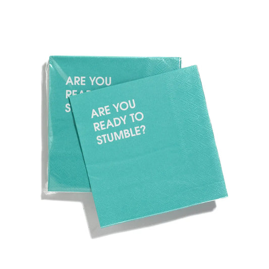 Are You Ready To Stumble - Teal Cocktail Napkins