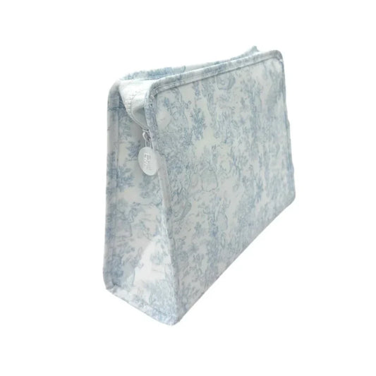 Roadie Large Zip Pouch in Bunny Toile Blue