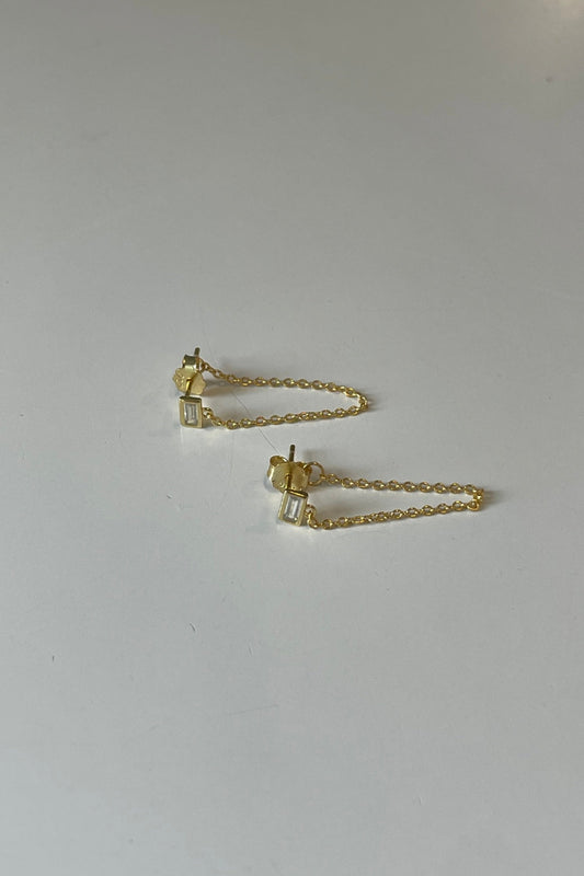 Drop Chain Diamond Studs