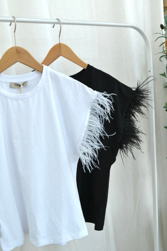 Feathered Sleeve Tee