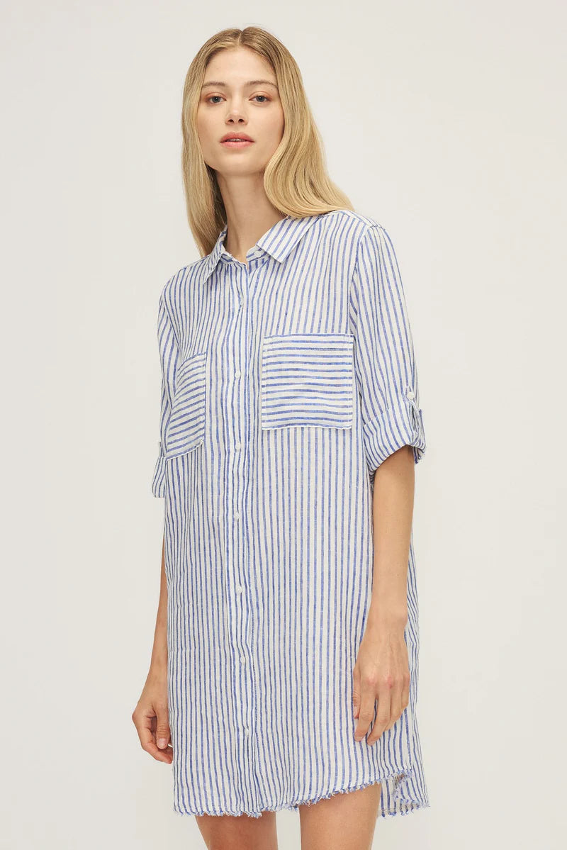 Cynthia Dress in Royal Stripe