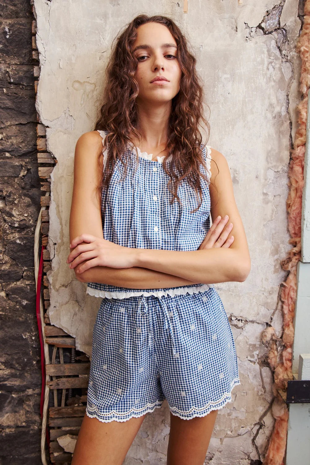 Monet Blouse / Blue Gingham