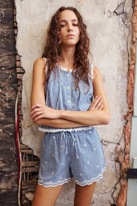 Monet Blouse / Blue Gingham