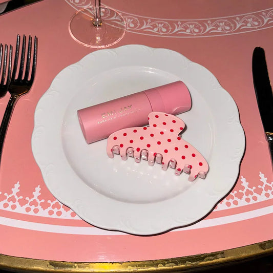 Big Effing Clip in Blush Polka Dot