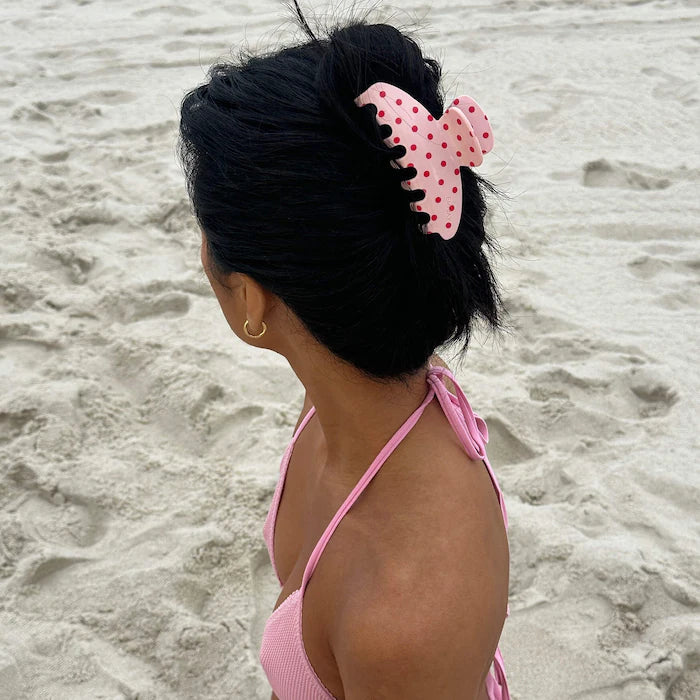 Big Effing Clip in Blush Polka Dot