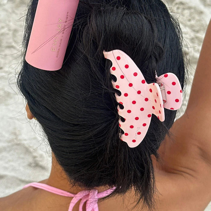 Big Effing Clip in Blush Polka Dot