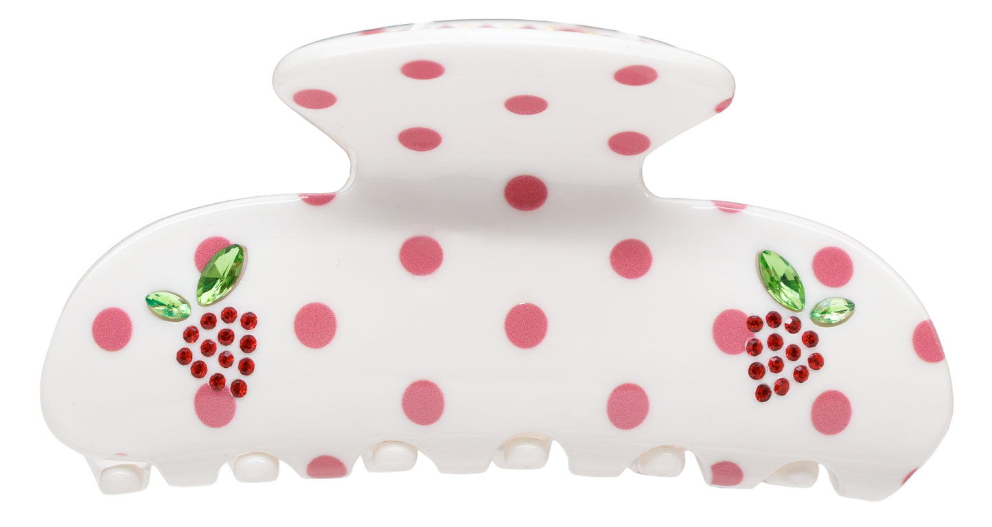 Sweetheart Clip in Coconut Berry Dot