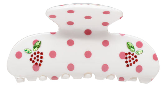 Sweetheart Clip in Coconut Berry Dot