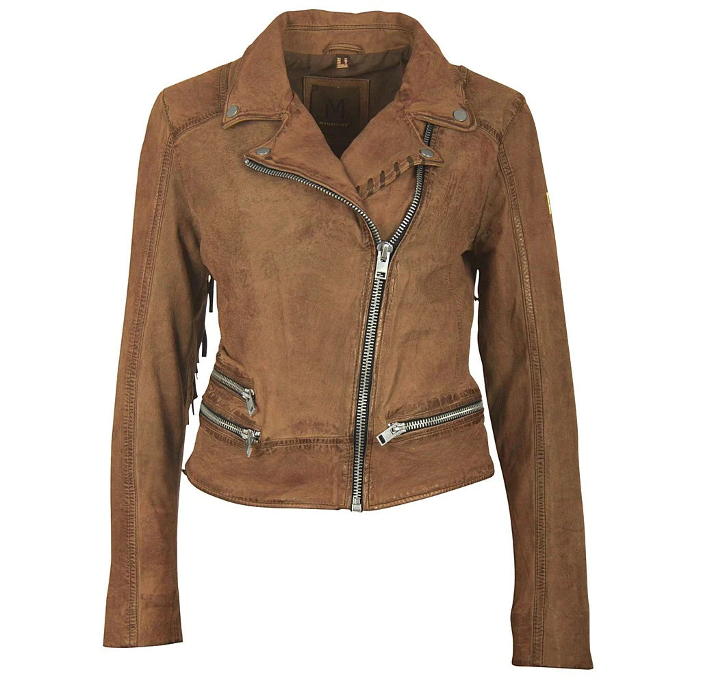 Zoe Leather Jacket, Cognac