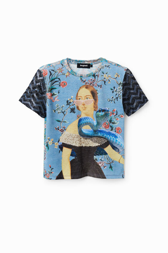 Knit collage T-shirt
