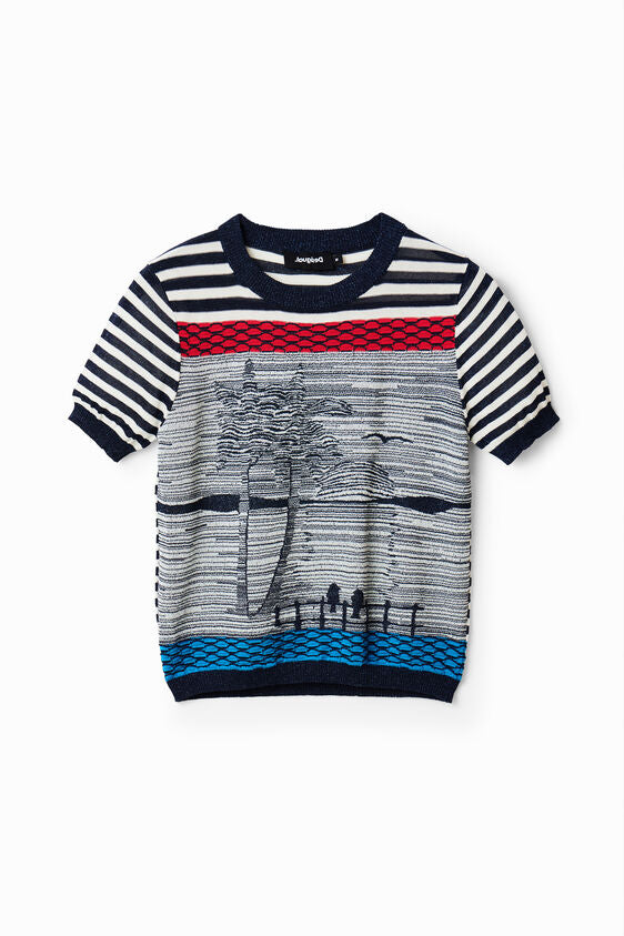 Knit sailor T-shirt